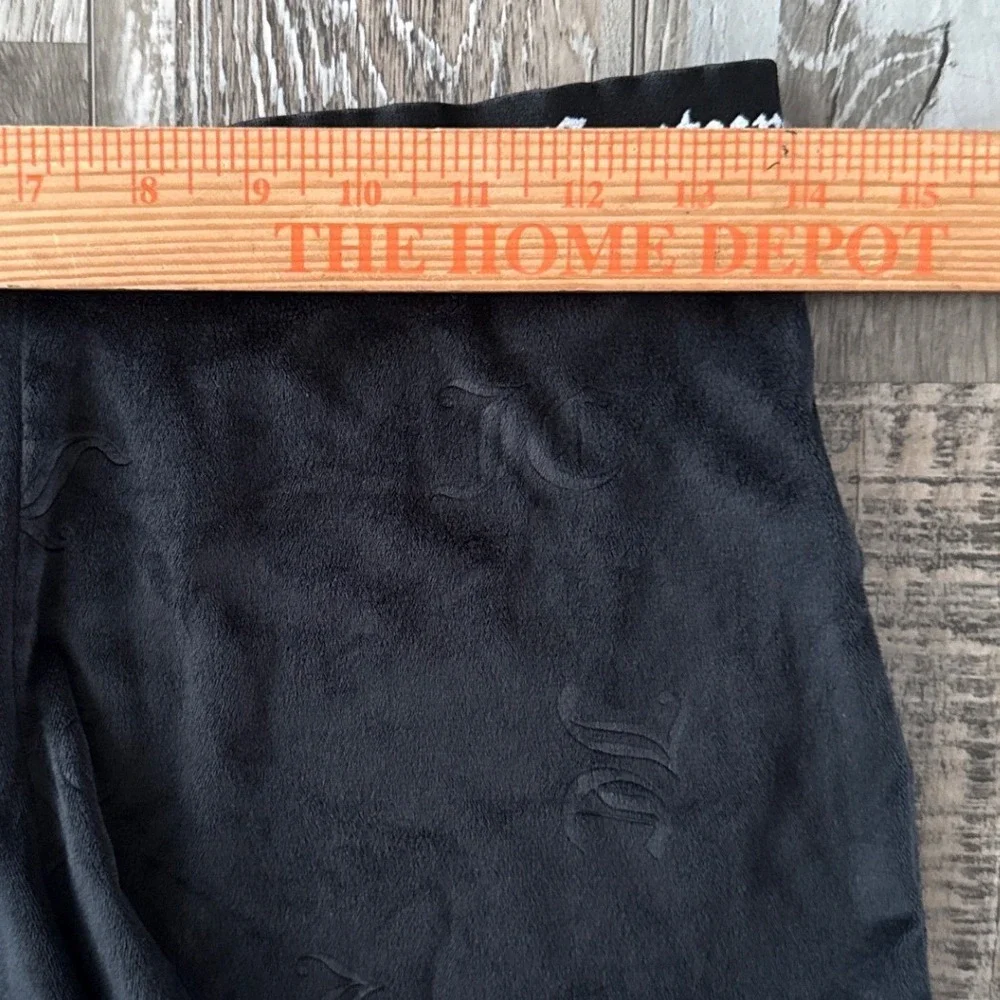 Juicy Couture Women Y2K Velour Sleep Shorts Logo‎ Waistband Size S Black Lounge